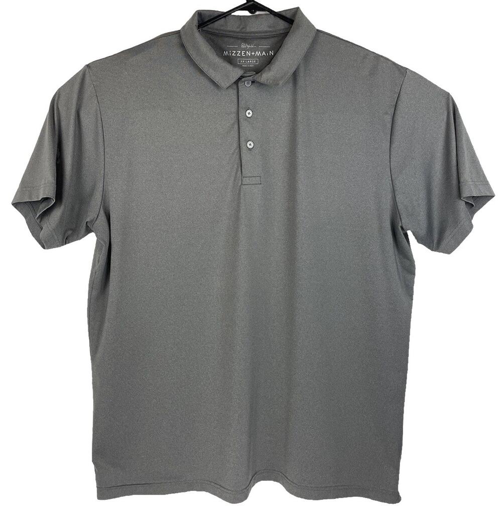 Mizzen Main Men's XXL Gray Short Sleeve Polo Shirt Made in USA